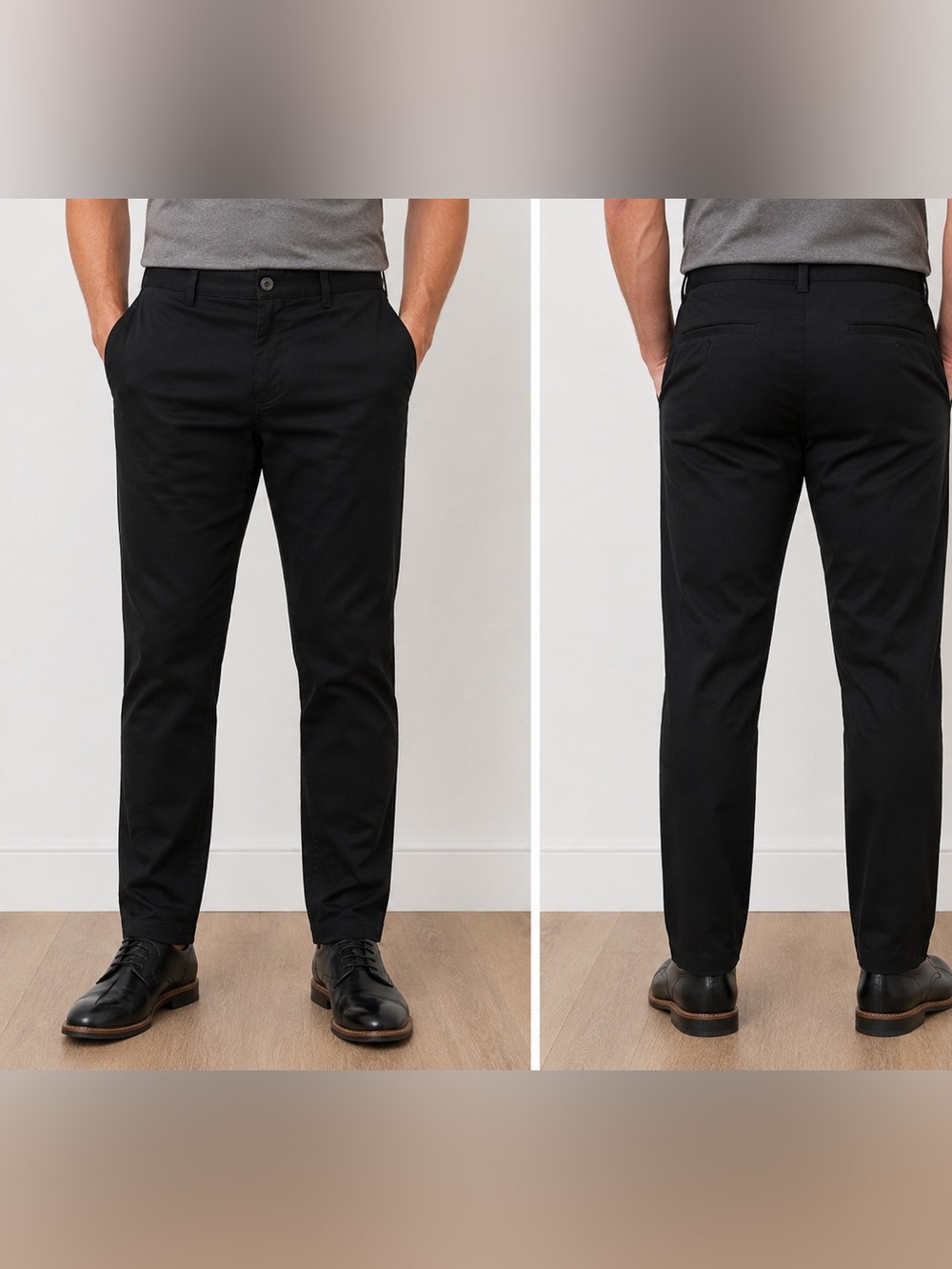 Men's Classic Black Chino Pants